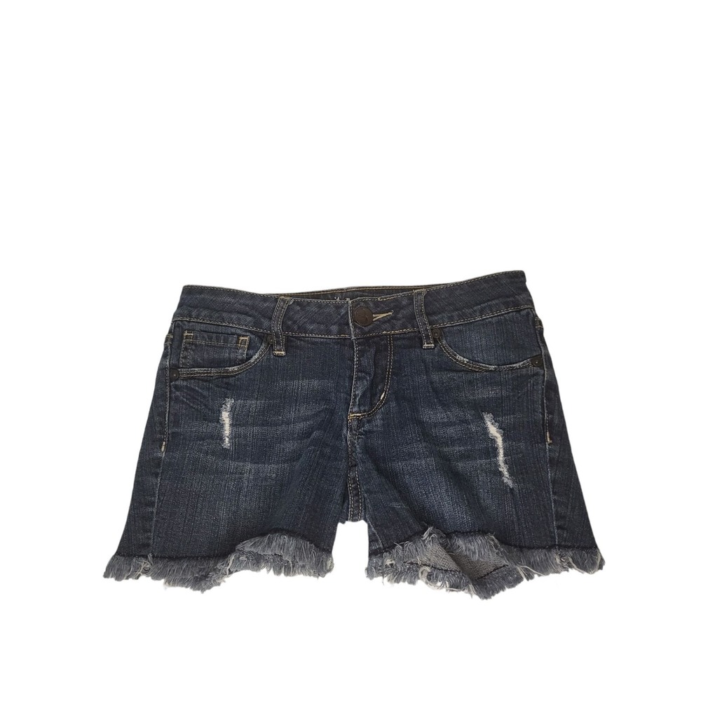 Bullhead Jean Shorts Womens 1 Low Rise Distressed Denim Blue Cut Off PacSun‎ Vtg
